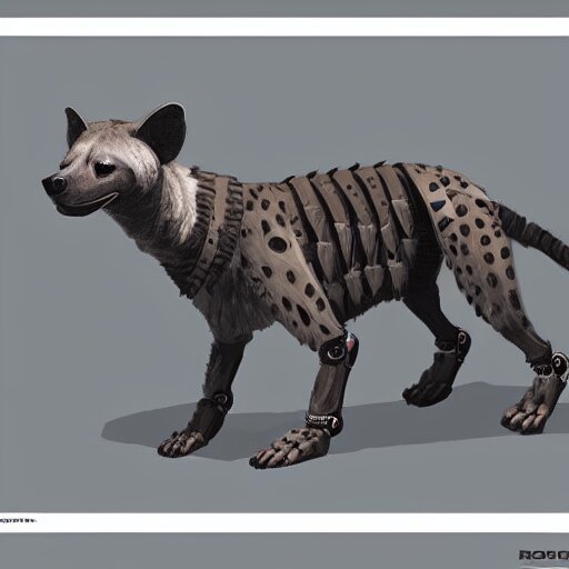 robotic hyena, highly detailed concept art 