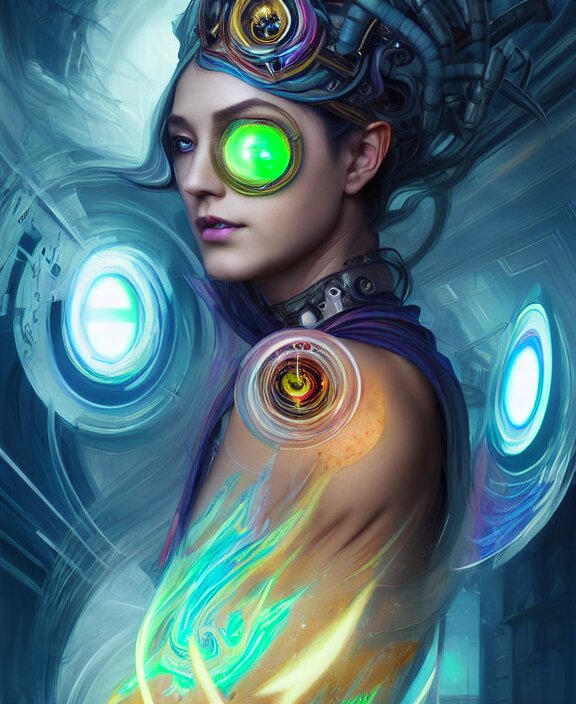 Lexica - Whirlwind of souls rushing inside the metaverse, half body ...