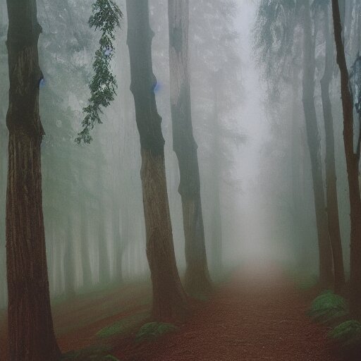 watercolor foggy forrest