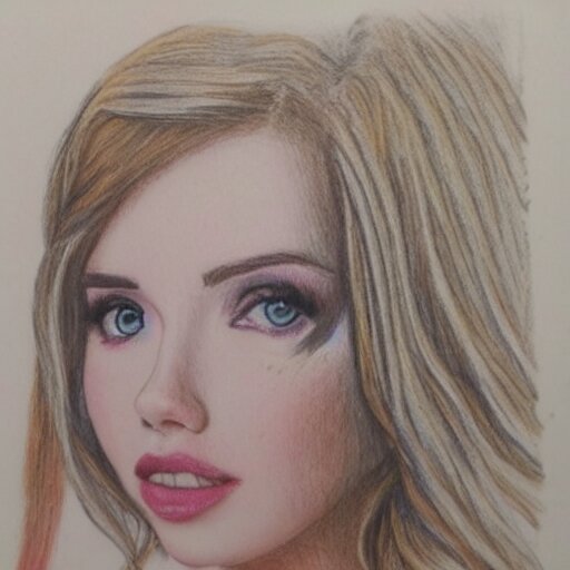 amouranth colour pencil art 