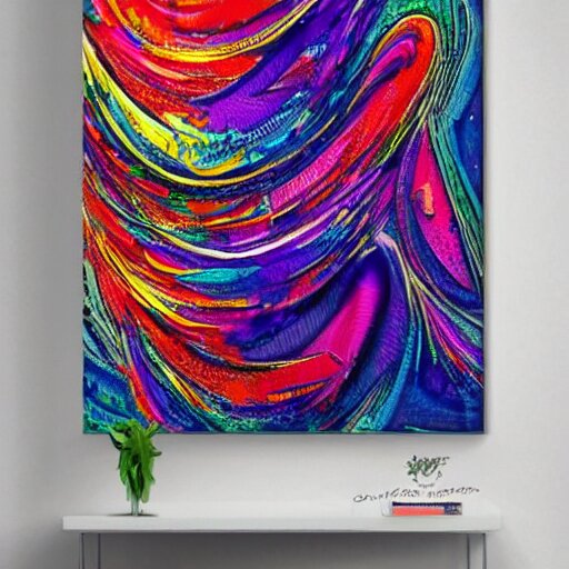 abstract number 7 6 intricate expressive colorful 