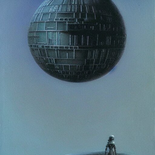 star wars death star highly detailed beksinski style painting 