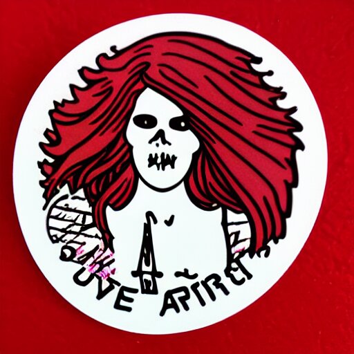 die cut sticker, revolutionary anarchist girl 