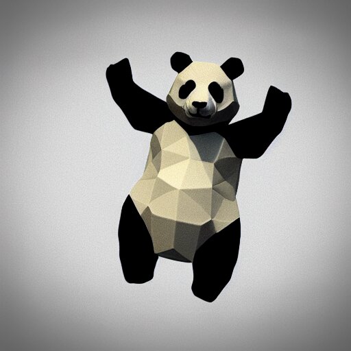 low poly isometric panda 