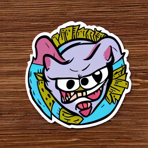 sticker illustration of angry animals 