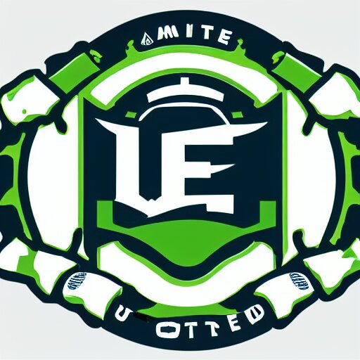 tampere united football logo. green blue vector graphics. 