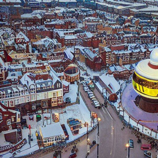 snowglobe of a tiny town brighton uk, tilt - shift lomo photo 