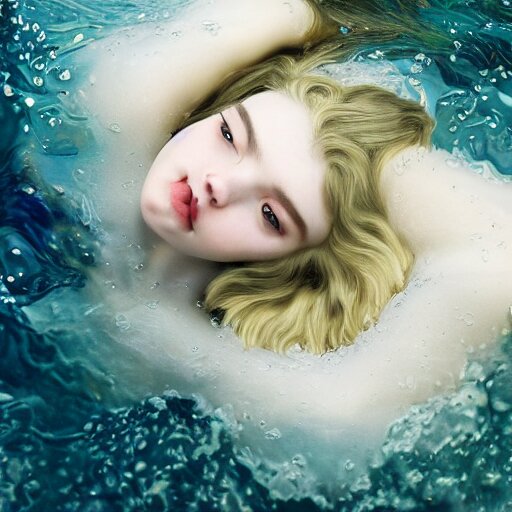 portrait of a beautiful girl + anya taylor - joy floating under the deep dream water, beautiful smooth soft light + white petal, by personal photography, art by brookskim, closeup, 4 k, highly detailed, instagram, 