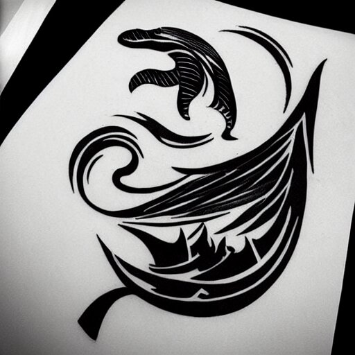 concept tattoo design, stencil, whale 