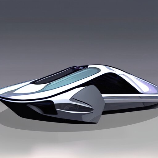 a hiper realistic digital art of a futurist spaceship car 