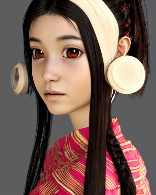 render as a very beautiful daz 3d anime aiko girl, wearing assamese bihu mekhela sador gamosa dress, long braided black hair, hazel eyes, full round face, short smile, assam tea garden setting, cinematic lighting, medium shot, mid-shot, highly detailed, trending on Artstation, Unreal Engine 4k, daz studio genesis iray ultra hd, cinematic wallpaper by Stanley Artgerm Lau, anime masterpiece,