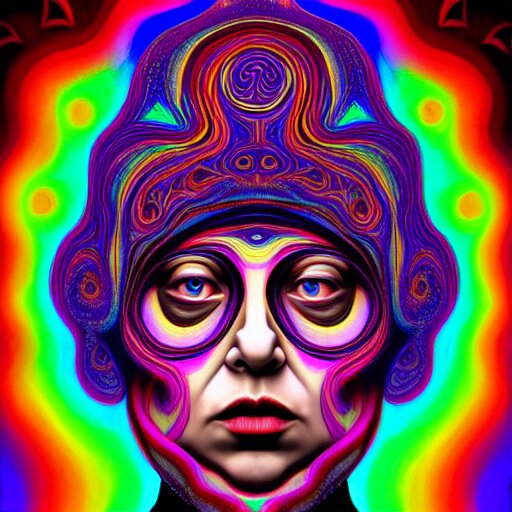 an extremely psychedelic portrait of madame blavatsky, surreal, lsd, face, detailed, intricate, elegant, lithe, highly detailed, digital painting, artstation, concept art, smooth, sharp focus, illustration 