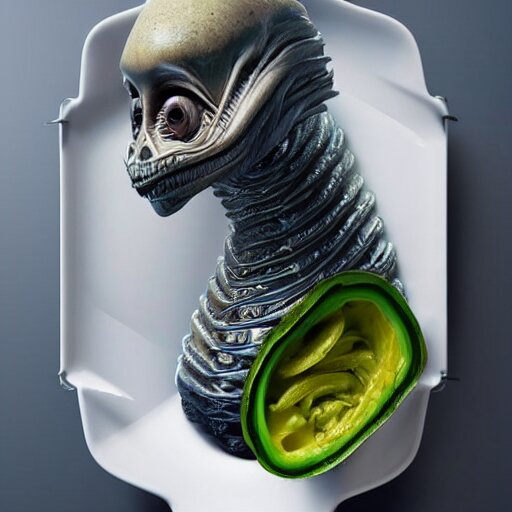 a strange alien meal, photorealistic, 8 k, professional food photography, trending on artstation 