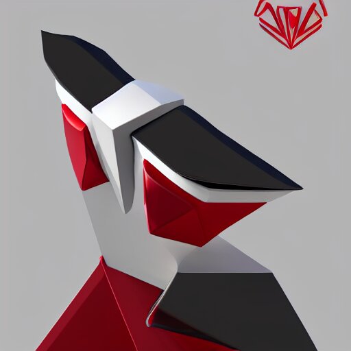 low poly, vector, white eagle icon, in a book, red background, cgsociety, artstation, octane render