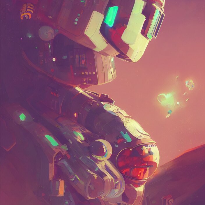 a beautiful painting of a cyberpunk astronaut by sergey kolesov and sachin teng and pascal blanche. in style of digital art. colorful comic, symmetry, hyper detailed. octane render. trending on artstation 