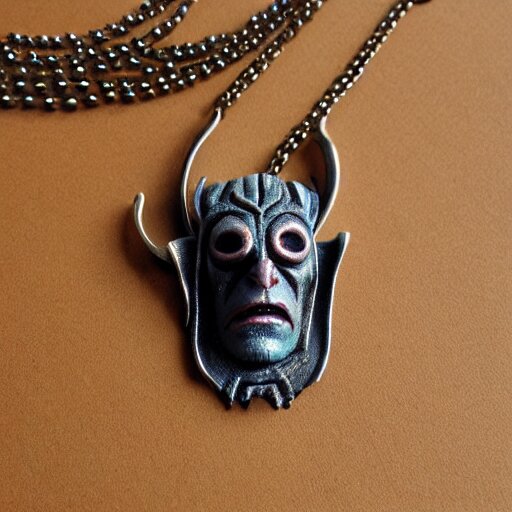 necklace of hellboy, hyper realistic, 