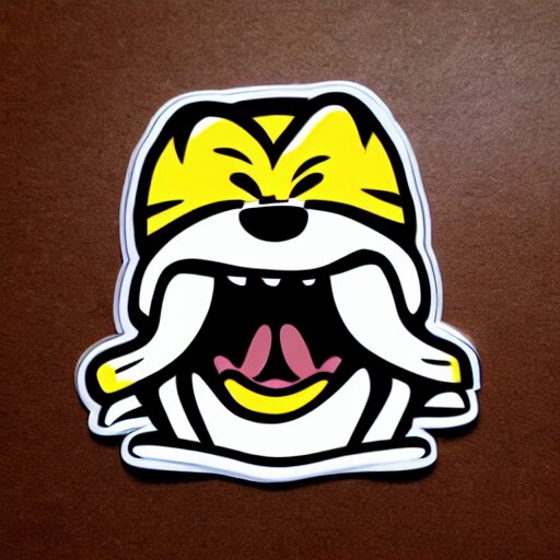 sticker illustration of angry animals 