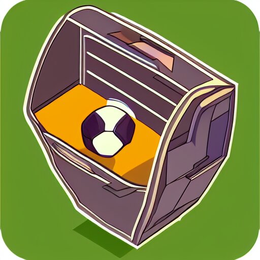 artstation game icon of a soccer lootbox, 3 d, isometric, game, 