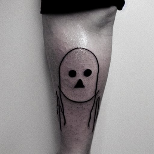 A ghost tattoo, minimalistic, simplistic,