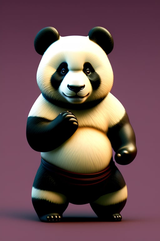 Lexica - cute smiling waving panda 3d cartoon
