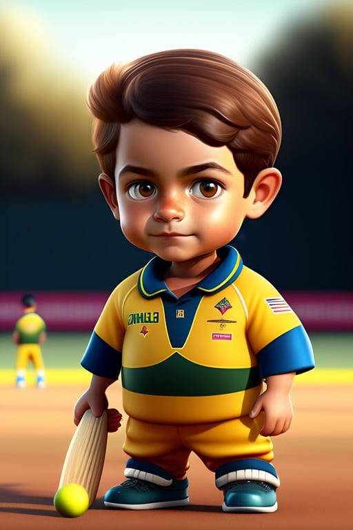 Lexica - australina boy playing cricket as a cartoon
