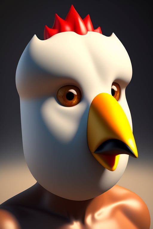 Lexica - Stupid Chicken mask. 3D cartoon.