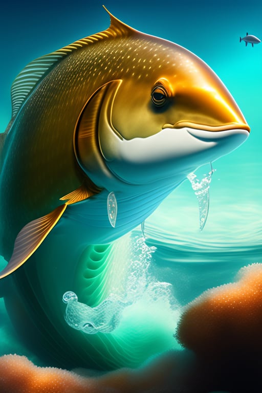 Lexica - Realistic mythological sea animal with two fins