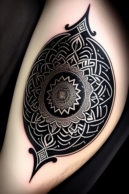Lexica - tattoo with runes of success and amulet