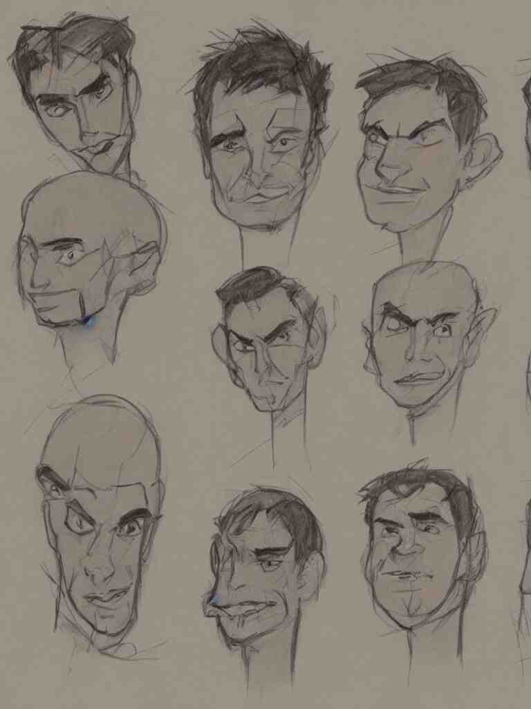 faces by disney concept artists, blunt borders, rule of thirds 