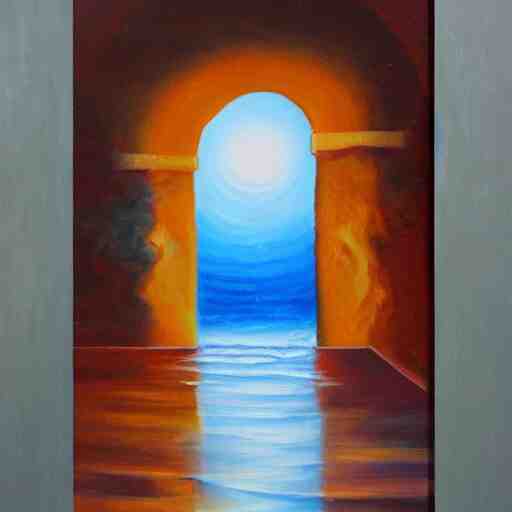 a doorway to another universe, oil painting 