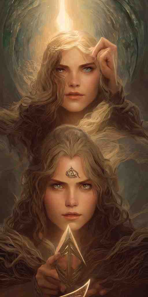 girls, lord of the rings, d&D, magic the gathering, ancient, sand, emerald, intricate, highly detailed, digital painting, artstation, concept art, smooth, sharp focus, illustration, Unreal Engine 5, 8K, art by artgerm and greg rutkowski and alphonse mucha