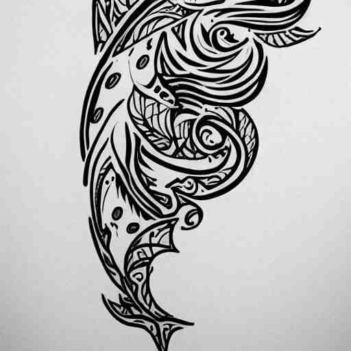 concept tattoo design, stencil, whale 