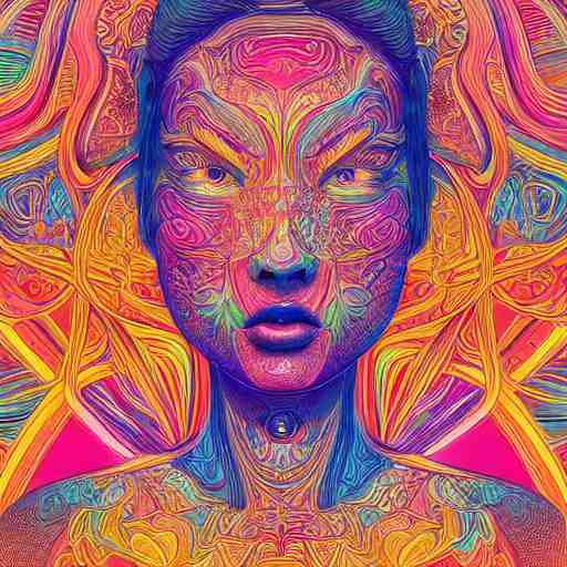 the head of a beautiful woman partially made of rainbows, an ultrafine detailed illustration by james jean, final fantasy, intricate linework, bright colors, behance contest winner, vanitas, angular, altermodern, unreal engine 5 highly rendered, global illumination, radiant light, detailed and intricate environment 