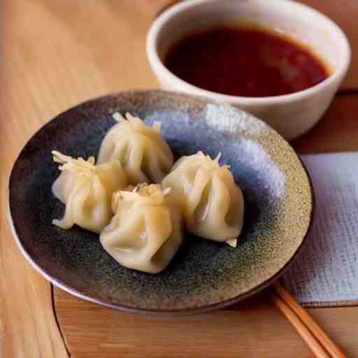 delicious dumplings with chili sauce made by hayao miyazaki!! 