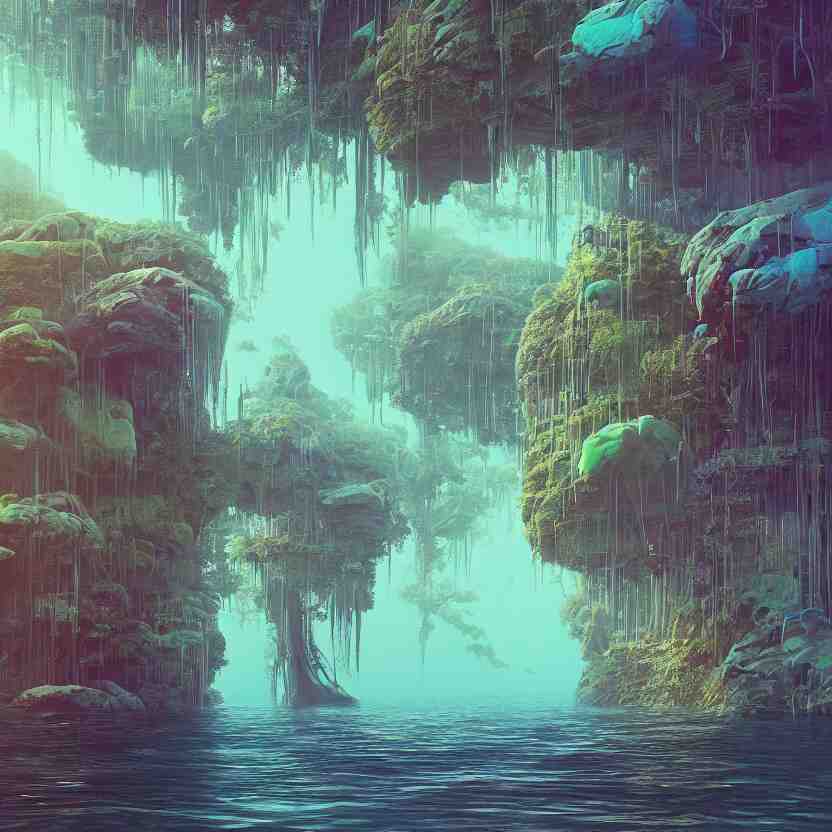 the submerging wisdom in the ecosystem acrylic painting  by Beeple and CGSociety