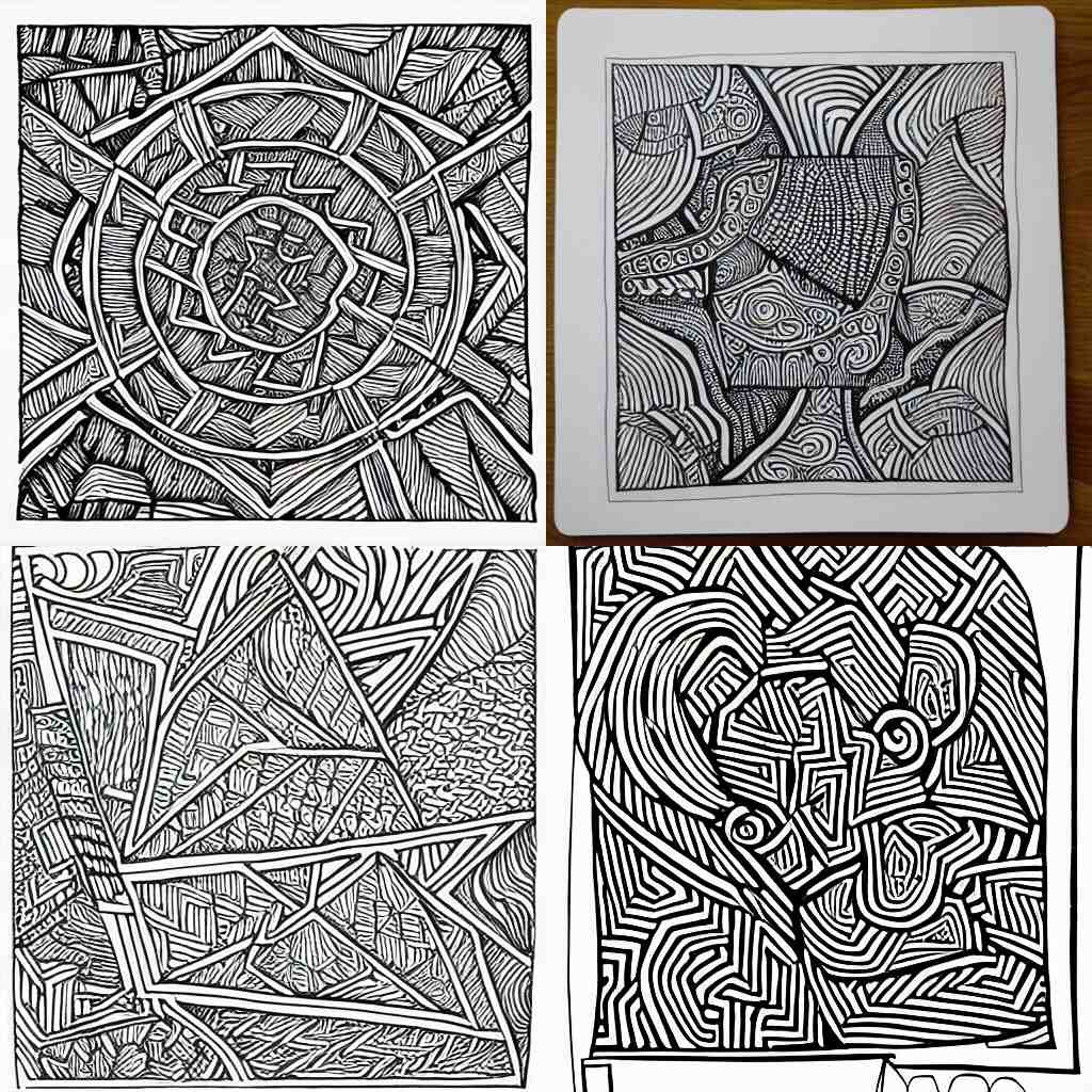 line art zentangle labyrinth 