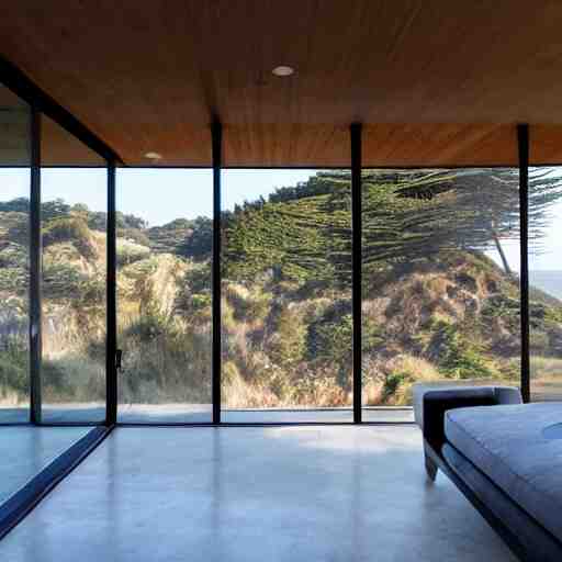 a modern concrete house on the bluffs overlooking the ocean in big sur california 