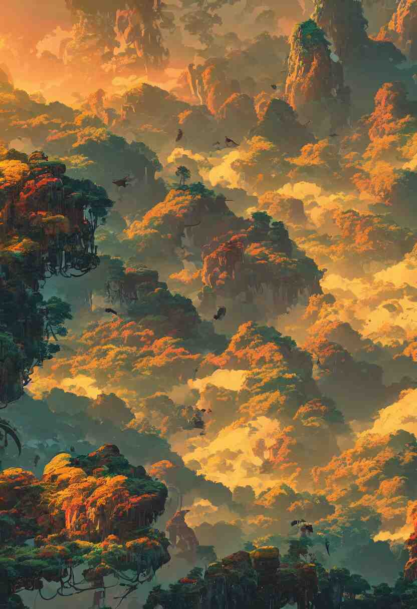 Landscape from the Movie Avatar, artstation winner by Victo Ngai, Kilian Eng and by Jake Parker, vibrant colors, winning-award masterpiece, fantastically gaudy, aesthetic octane render, 8K HD Resolution