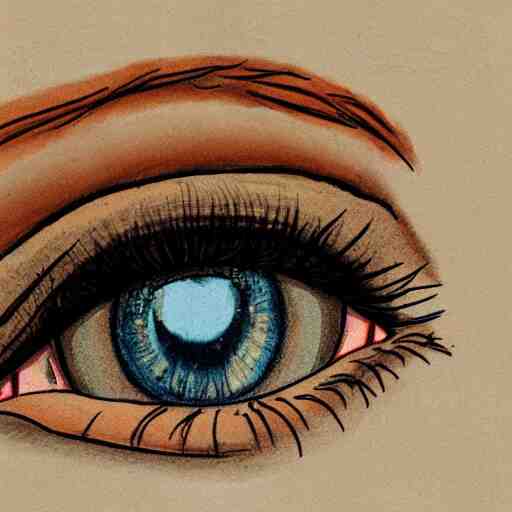 illustration of a girls eyes with tears in them 