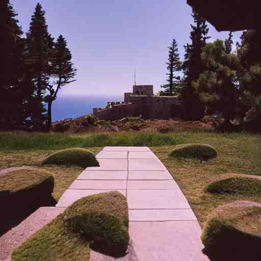 castle designed by renzo piano overlooking big sur. landscape design by andre le notre. fujinon premista 1 9 - 4 5 mm t 2. 9. portra 8 0 0. w 1 0 8 8 