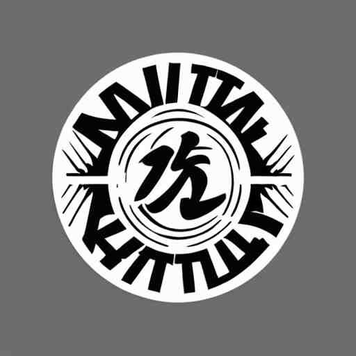 a logo about martial arts, karate, kung-fu, vectorial, black and white, highly detailed, symmetric