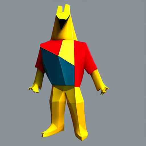 poorly rendered low poly 3d model of a popular cartoon character