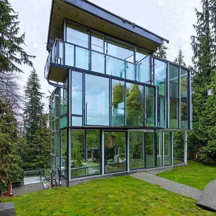 glass house on stilts at 2875 adanac.st vanvcouver,british columbia,canada