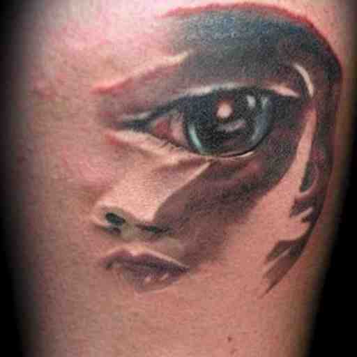 highly detailed tattoo of rachel smoking from blade runner 