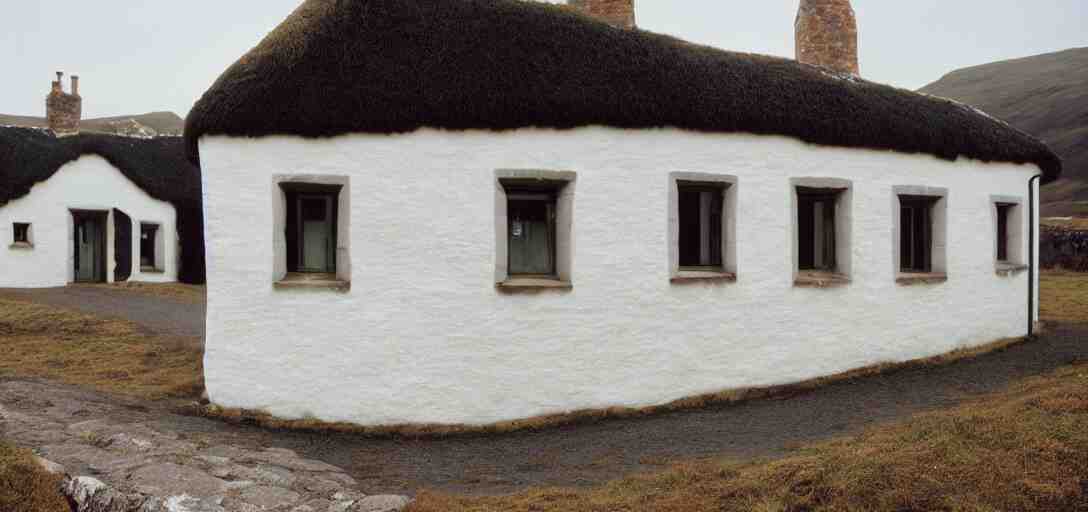 scottish blackhouse constructed of ivory - white pentelic marble. fujinon premista 1 9 - 4 5 mm t 2. 9. portra 8 0 0. 