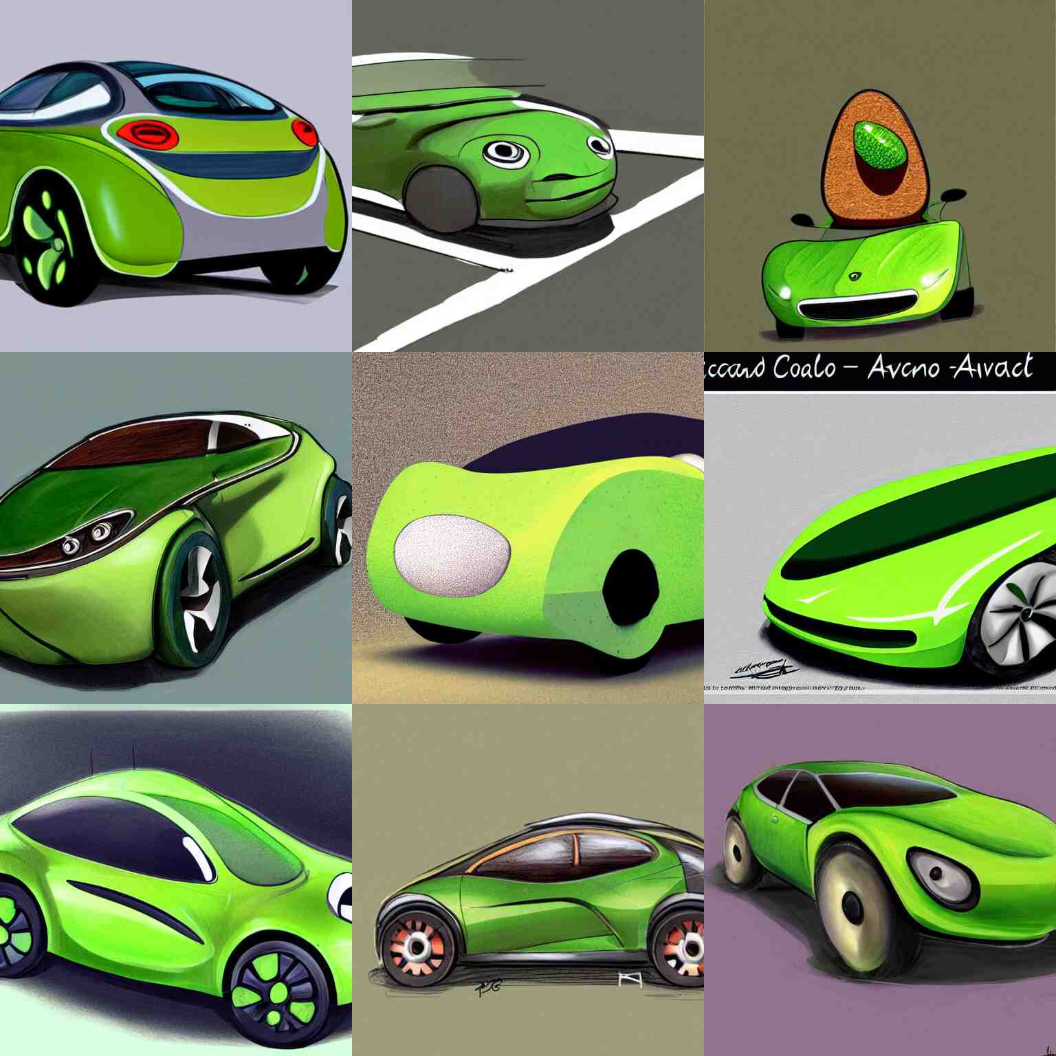 avocado car, concept art