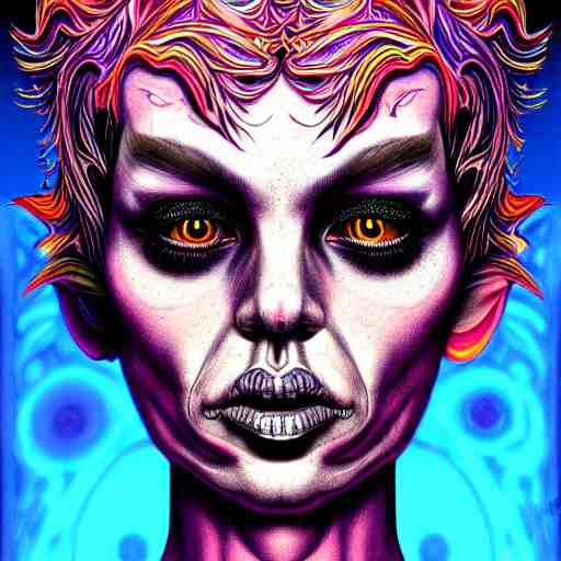 An extremely psychedelic portrait of punk rock, surreal, LSD, face, detailed, intricate, elegant, lithe, highly detailed, digital painting, artstation, concept art, smooth, sharp focus, illustration