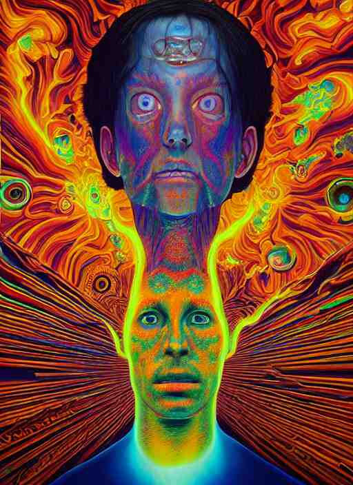 portrait ultra dimensional entity, accidentally tripping on dmt and acid, psychedelic experience, overwhelming psychosis of self realization and burning awakening, ultra high definition, unreal engine 5, hyperrealism, masterpiece composition, by casey weldon, barclay shaw 