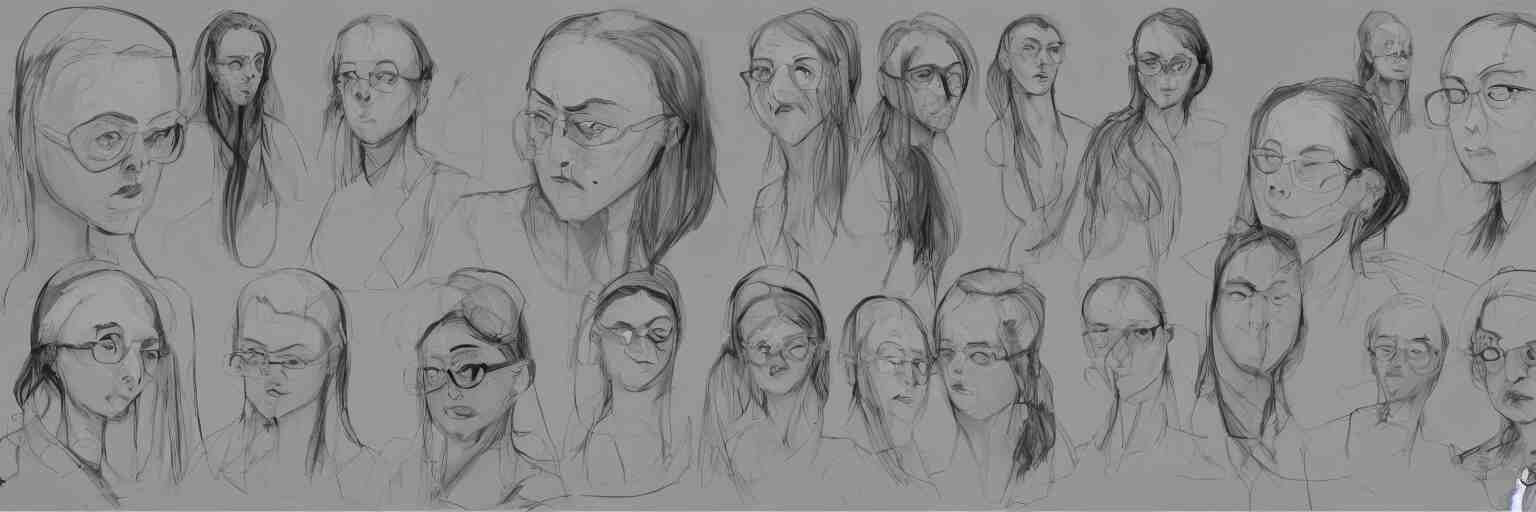 character study of female adolf hitter, evil woman, glasses, clear faces, emotional, character sheet, fine details, concept design, contrast, kim jung gi, francis bacon and jenny saville, trending on artstation, 8 k, full body and head, turnaround, front view, back view, ultra wide angle 