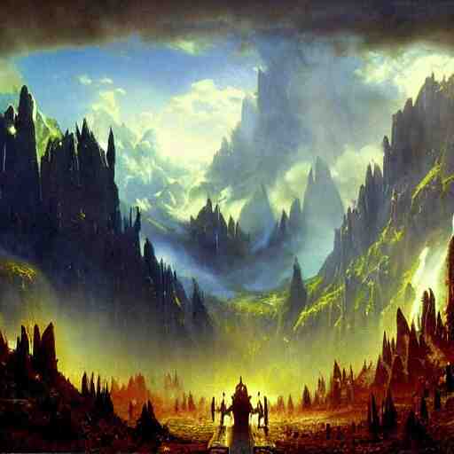 warcraft artwork painting by albert bierstadt, cinematic composition 